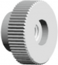 Knurled nut, M4, H 8 mm, outer Ø 15.2 mm, polyamide, RÄNDELMUTTER M4 WEISS