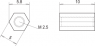 Hexagon spacer bolt, Internal/Internal Thread, M2.5/M2.5, 10 mm, steel