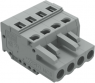 Socket header, 4 pole, pitch 5 mm, angled, gray, 231-104/026-000