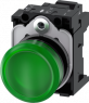 Indicator light, 22 mm, round, plastic, green, lens, smooth, 110 V AC