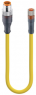 Sensor actuator cable, M12-cable plug, straight to M8-cable socket, straight, 4 pole, 1 m, PUR, yellow, 4 A, 7744