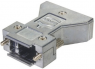 D-Sub connector housing, size: 1 (DE), straight 180°, zinc die casting, silver, 61030013110