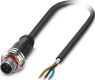 Sensor actuator cable, M12-cable plug, straight to open end, 3 pole, 5 m, PUR, black gray, 4 A, 1476805
