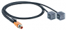 Sensor actuator cable, M12-cable plug, straight to valve connector DIN shape A, 5 pole, 2 m, PUR, black, 4 A, 43788