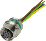 Sensor actuator cable, M12-flange socket, straight to open end, 8 pole, 1 m, 2 A, 21033176810