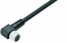 Sensor actuator cable, M8-cable socket, angled to open end, 3 pole, 2 m, PUR, black, 4 A, 77 3508 0000 50003-0200