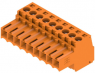 Socket header, 9 pole, pitch 3.5 mm, straight, orange, 1597430000