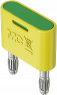 Short-circuit plug, 32 A, nickel-plated, green/yellow, 64.4012-20