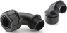 90° hose fitting, M20, polyamide, IP65/IP67/IP69, black, (L) 38 mm