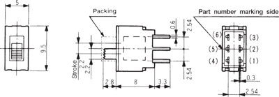 ASE2D-2M-10-Z Nidec Copal Slide Switches and Coding Switches Image 2