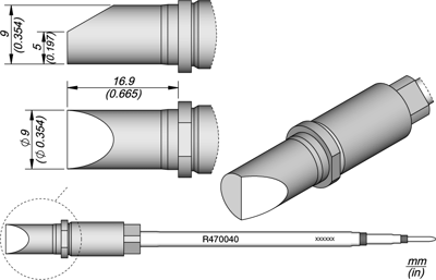 R470040 JBC Soldering tips, desoldering tips and hot air nozzles