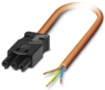 Sensor actuator cable, cable socket to open end, 3 pole, 3 m, PVC, black, 16 A, 2702302