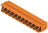 Pin header, 11 pole, pitch 5 mm, angled, orange, 1580950000