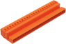 Pin header, 23 pole, pitch 5.08 mm, angled, orange, 231-653/018-000