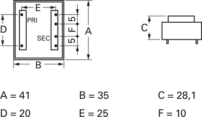 VC 3,2/1/12 Block PCB Transformers Image 2