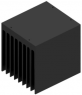 Extruded heatsink, 100 x 90 x 100 mm, 1.65 to 0.4 K/W, black anodized