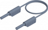 Measuring lead with (2 mm plug, spring-loaded, straight) to (2 mm plug, spring-loaded, straight), 250 mm, gray, PVC, 1.0 mm², CAT III