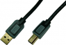 USB 2.0 Adapter cable, USB plug type A to USB plug type B, 5 m, black