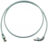 Patch cable, RJ45 plug, straight to RJ45 plug, angled, Cat 6A, S/FTP, PVC, 7.5 m, gray