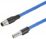 Sensor actuator cable, M12-cable plug, straight to M12-cable plug, straight, 4 pole, 5 m, Radox EM 104, blue, 4 A, 2503750500