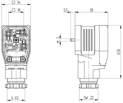 933034100 Hirschmann Automation and Control DIN Valve Connectors Image 3