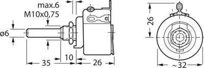 D 32/10W 10% 1K0 KRAH Potentiometers Image 2