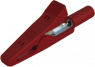 Alligator clip, red, max. 4 mm, L 41.5 mm, CAT O, socket 2 mm, MA 1 S RT