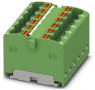 Distribution block, push-in connection, 0.14-2.5 mm², 12 pole, 17.5 A, 6 kV, green, 3002884