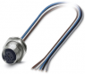 Sensor actuator cable, M12-flange socket, straight to open end, 5 pole, 0.5 m, 4 A, 1543676