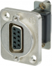 D-Sub socket, 9 pole, standard, equipped, straight, NADB9FF