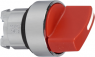 Selector switch, unlit, latching, waistband round, red, front ring silver, 2 x 90°, mounting Ø 22 mm, ZB4BD204