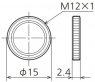 Knurled nut, Ø 15 mm, for T15 series, AJ3080