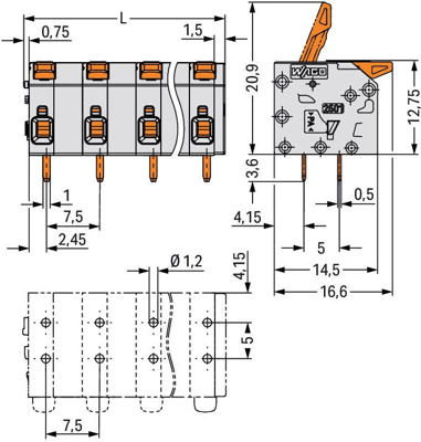 2601-1311 WAGO PCB Terminal Blocks Image 5