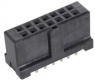 Female connector, 14 pole, pitch 2.54 mm, straight, black, 09195146822