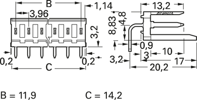 280618-2 AMP PCB Connection Systems