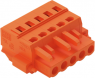 Socket header, 5 pole, pitch 5.08 mm, angled, orange, 231-305/107-000