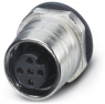 Socket, M12, 5 pole, solder connection, screw locking, straight, 1528280