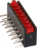 LED signal light, red, 32 mcd, pitch 2.54 mm, LED number: 9