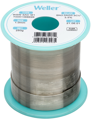 WSW SAC M1 1MM 250G Weller Solder Wires Image 1