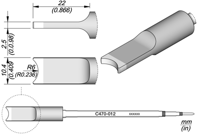 C470012 JBC Soldering tips, desoldering tips and hot air nozzles