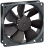 DC axial fan, 12 V, 92 x 92 x 25.4 mm, 102 m³/h, 39 dB, ball bearing, ebm-papst, 3412 NHH