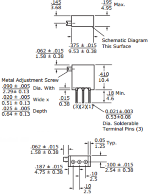 67XR1MEGLF BI Technologies Trimmer Potentiometers Image 2