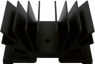 Extruded heatsink, 37.5 x 54 x 22.5 mm, 5.5 to 3.6 K/W, black anodized