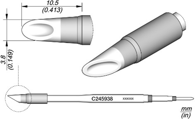 C245938 JBC Soldering tips, desoldering tips and hot air nozzles Image 1