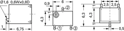 ST-5EMW-103-10K OHM Nidec Copal Trimmer Potentiometers Image 2