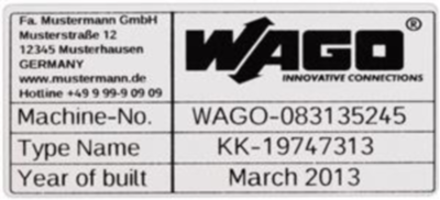 210-802 WAGO Labels