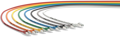 Patch cable, RJ45 plug, straight to RJ45 plug, straight, Cat 6A, S/FTP, LSZH, 1 m, orange, 24441378