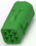Socket, unequipped, 7 pole, straight, 3 rows, green, 2822343-1