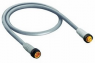Sensor actuator cable, 7/8"-cable plug, straight to 7/8"-cable socket, straight, 5 pole, 0.3 m, PVC, gray, 59476