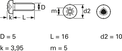 GEW.SCHRAUBE M5X16 Screws, Threaded Rods Image 3